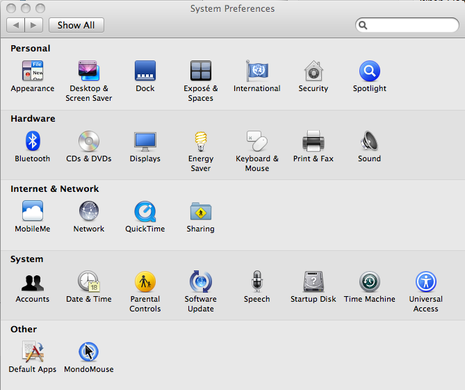 Mac OS X Settings